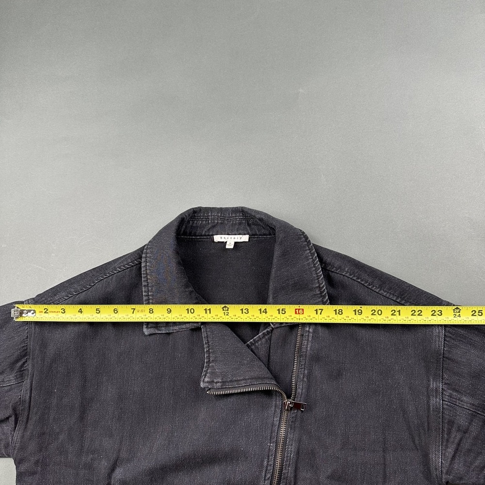 Baevely Böhme Women's Black Denim Light Wash Size Medium Collared Jacket - Picture 7 of 12